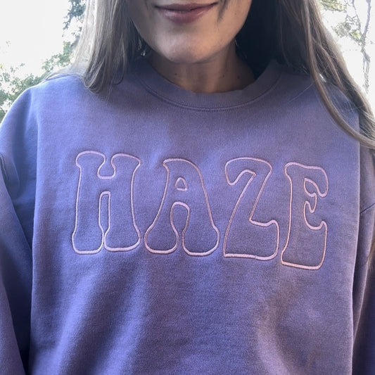 Lavender Haze Embroidered Comfort Colors Crewneck