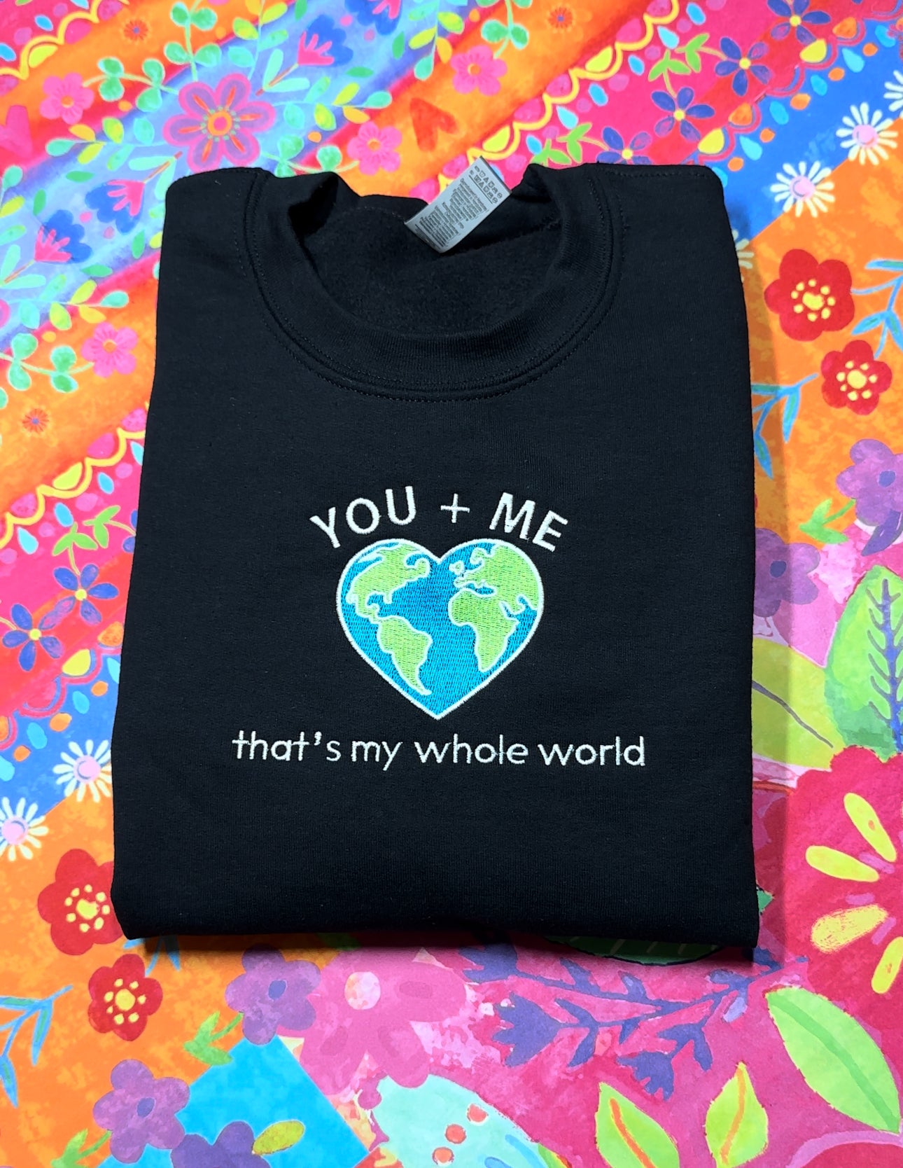 You and Me Heart Lover Sweatshirt| Valentine's Day Embroidered Crewneck