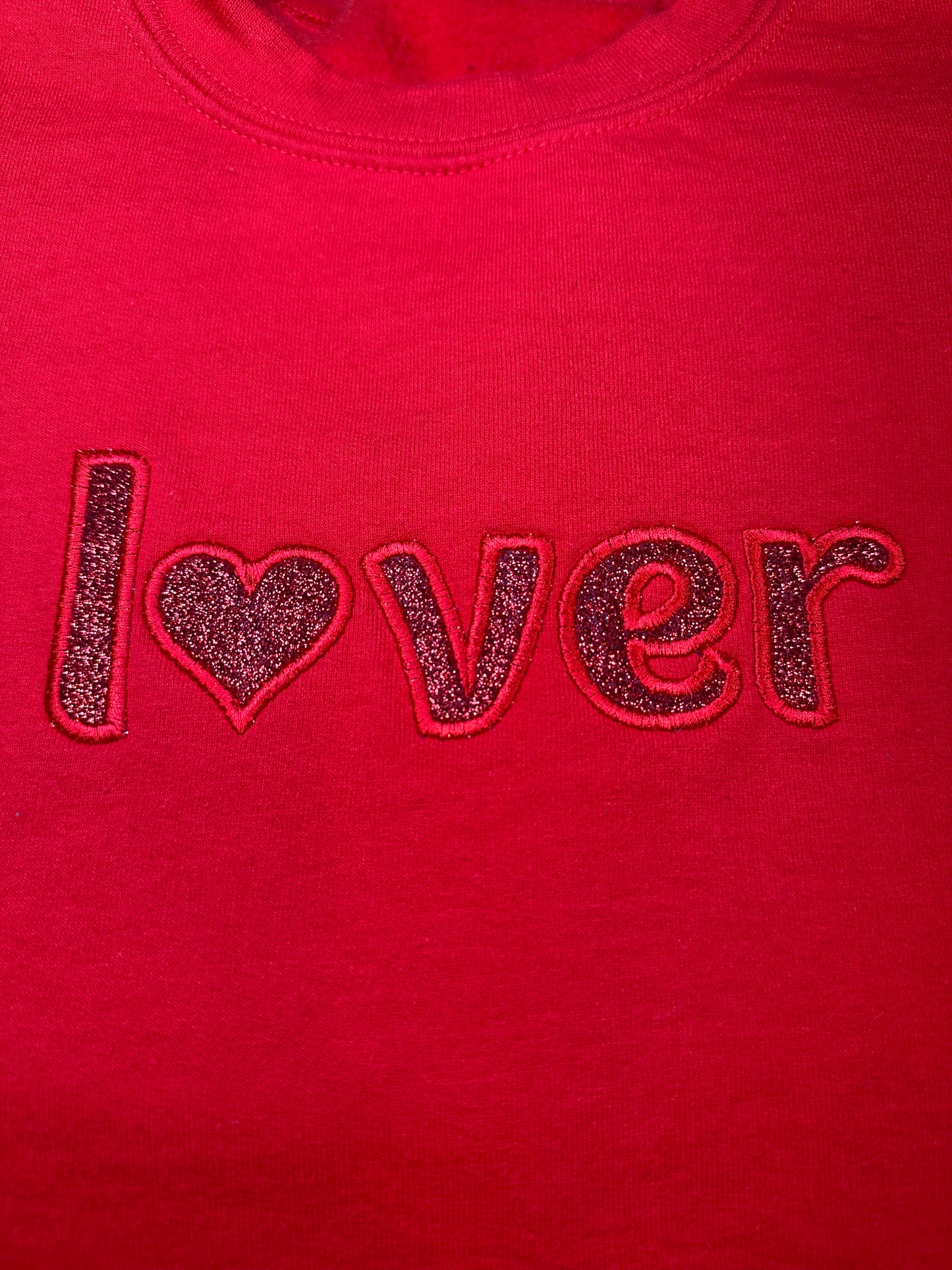 Lover glitter sweatshirt| Valentine's Day Embroidered Crewneck